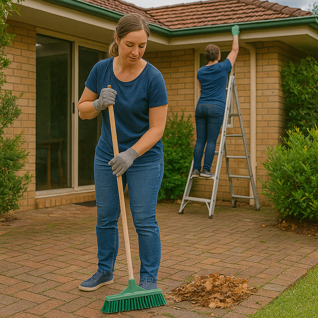 Garden Help - Sweeping patios and clearing gutters