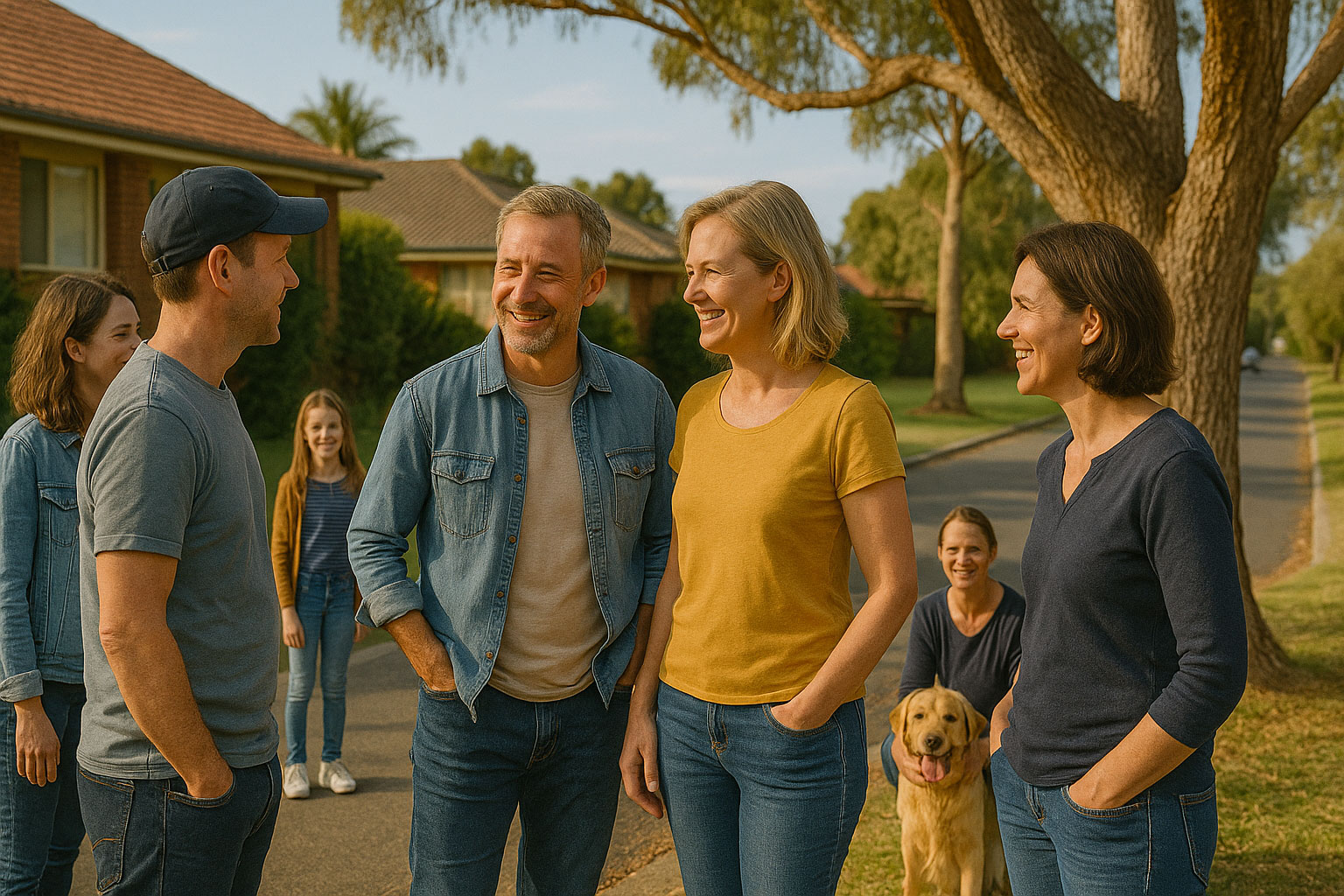 People connecting and supporting each other in a local community