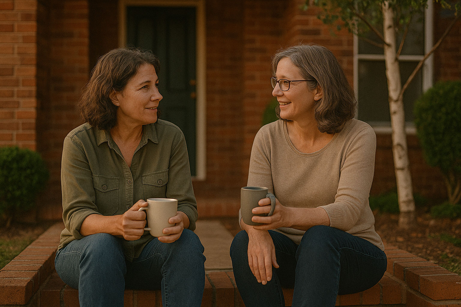 Connection and friendship developing between neighbours